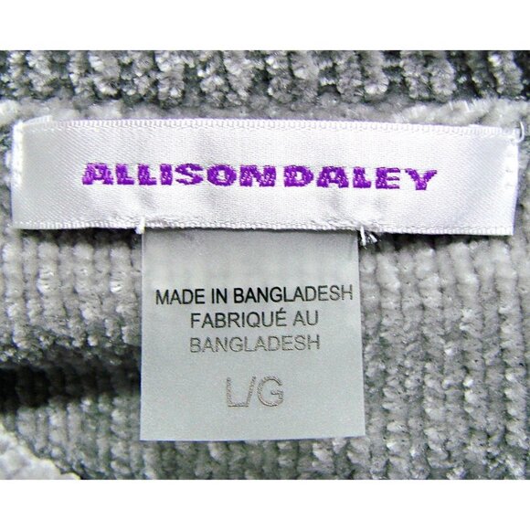 Allison Daley Gray Side Button Collar Pullover Sweater So Soft Elegant Sz Large - Picture 3 of 9